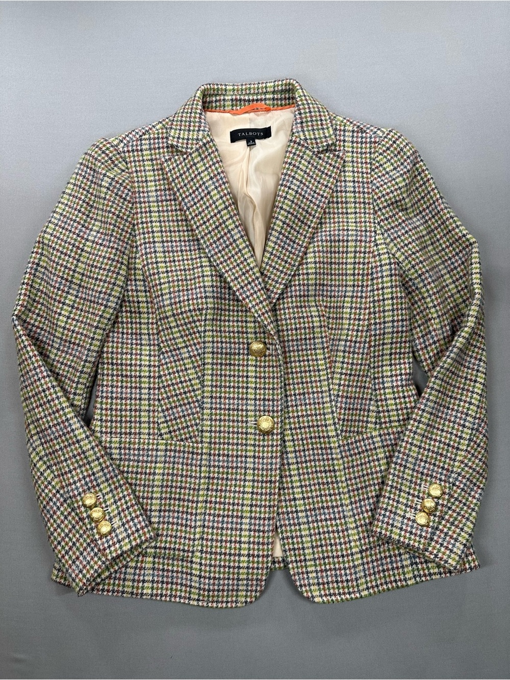 Talbots Wool-Blend Houndstooth Tailored Blazer - Womens 2